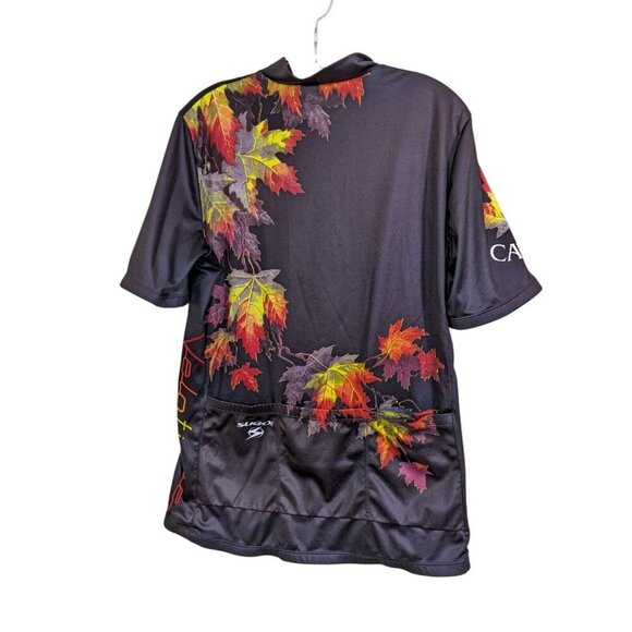 Sugoi Velotique Canada Cycling Jersey Adult Med Black All Over Maple Leaf Print - Picture 2 of 6